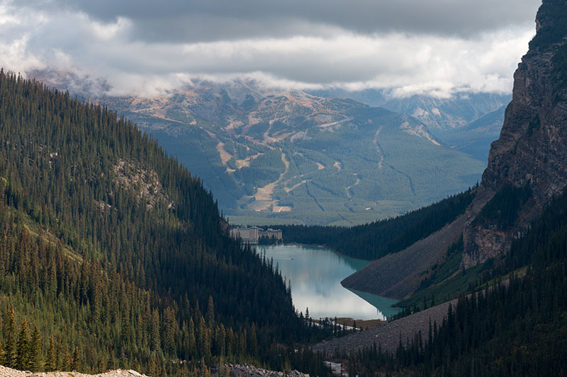 Nochmal ein kurzer Blick zur&uuml;ck zum Lake Louise