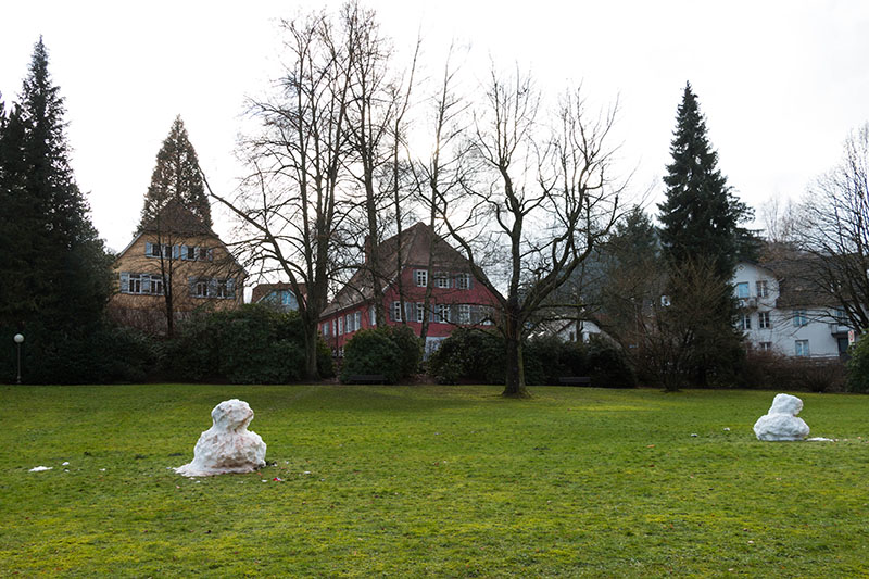 Die letzten Schnee(mann)reste in Bad Herrenalb
