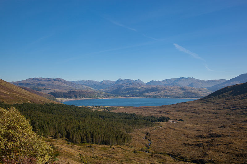 Rückblick zur Glenaig Bay