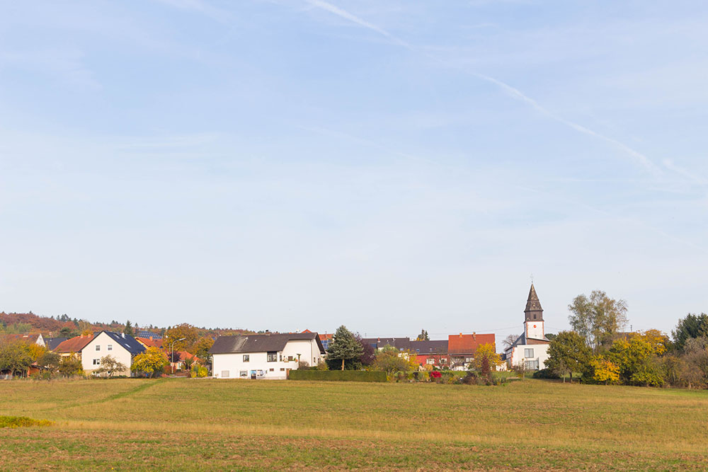 Blick auf das Örtchen Bergen