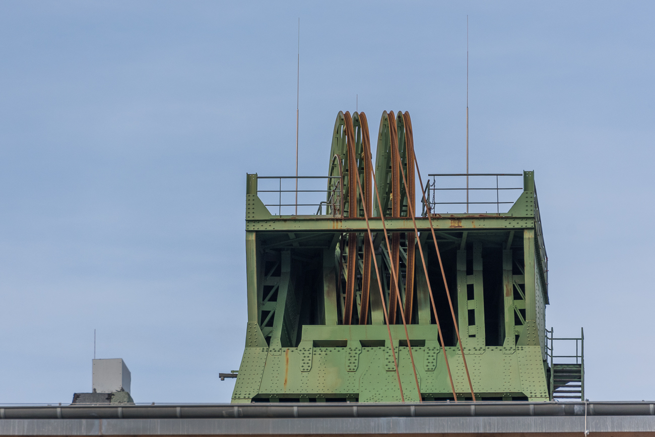 Die Maschinenb&uuml;hne des F&ouml;rderturms