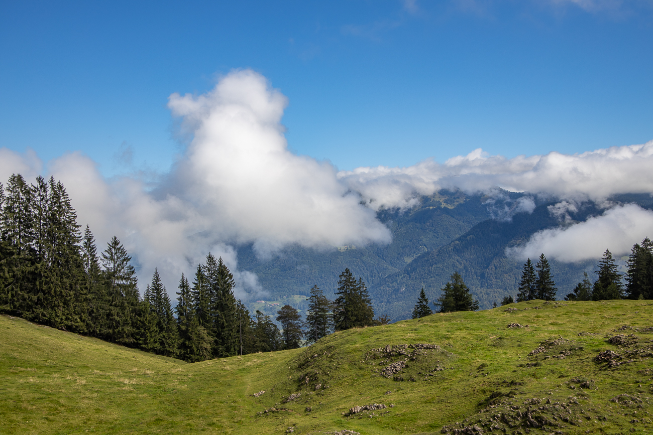 Ausblick mit tiefen Wolken