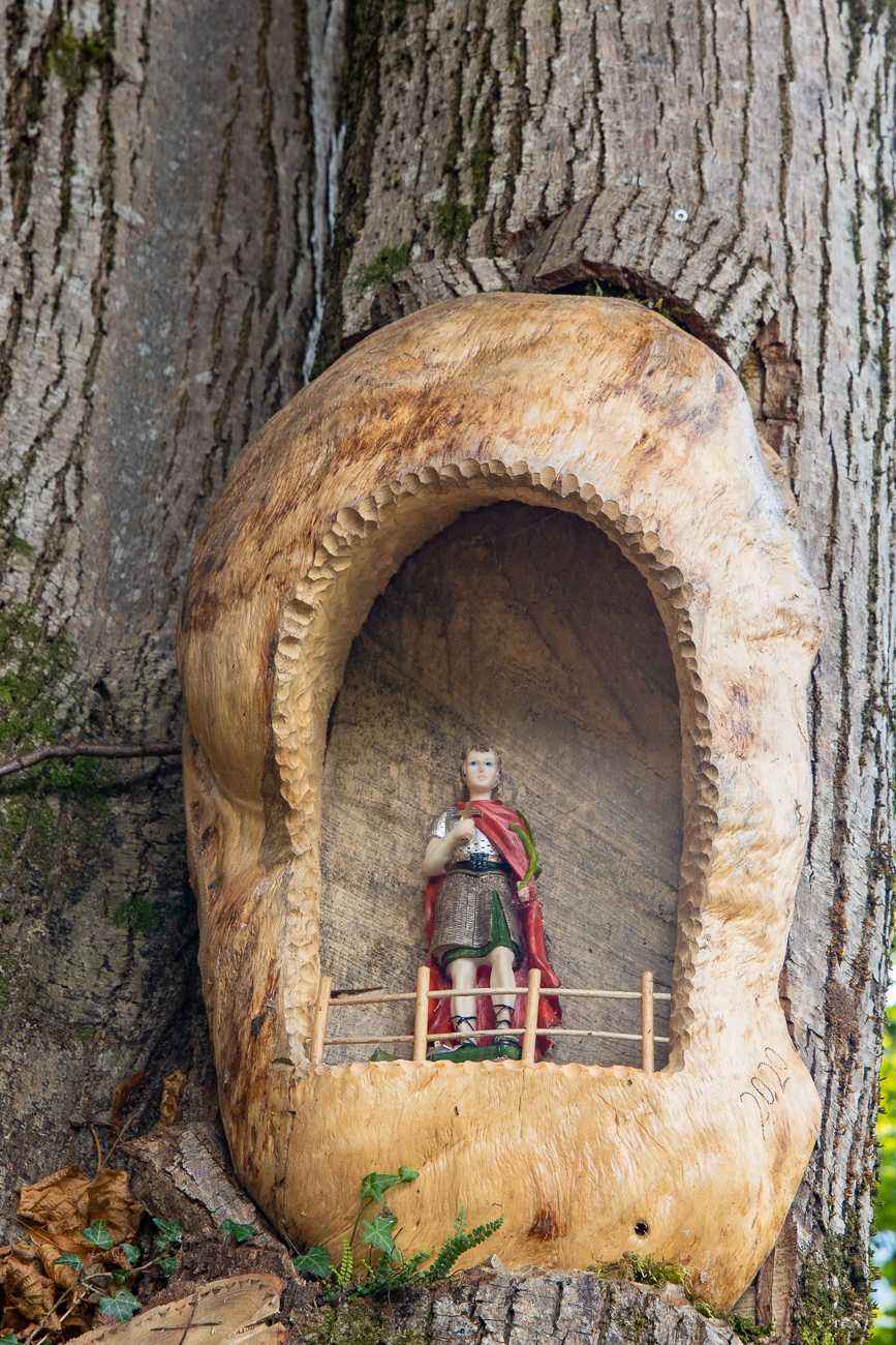 Schnitzereien am Baum, Schutzpatron Expeditus