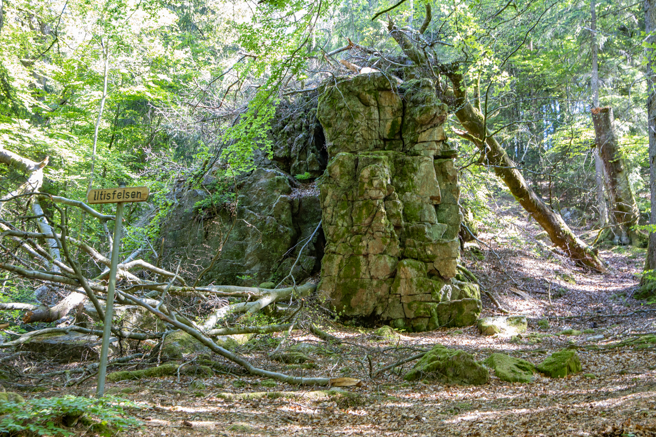 Gegen&uuml;ber steht der "Iltisfelsen", aus gleichem Gestein