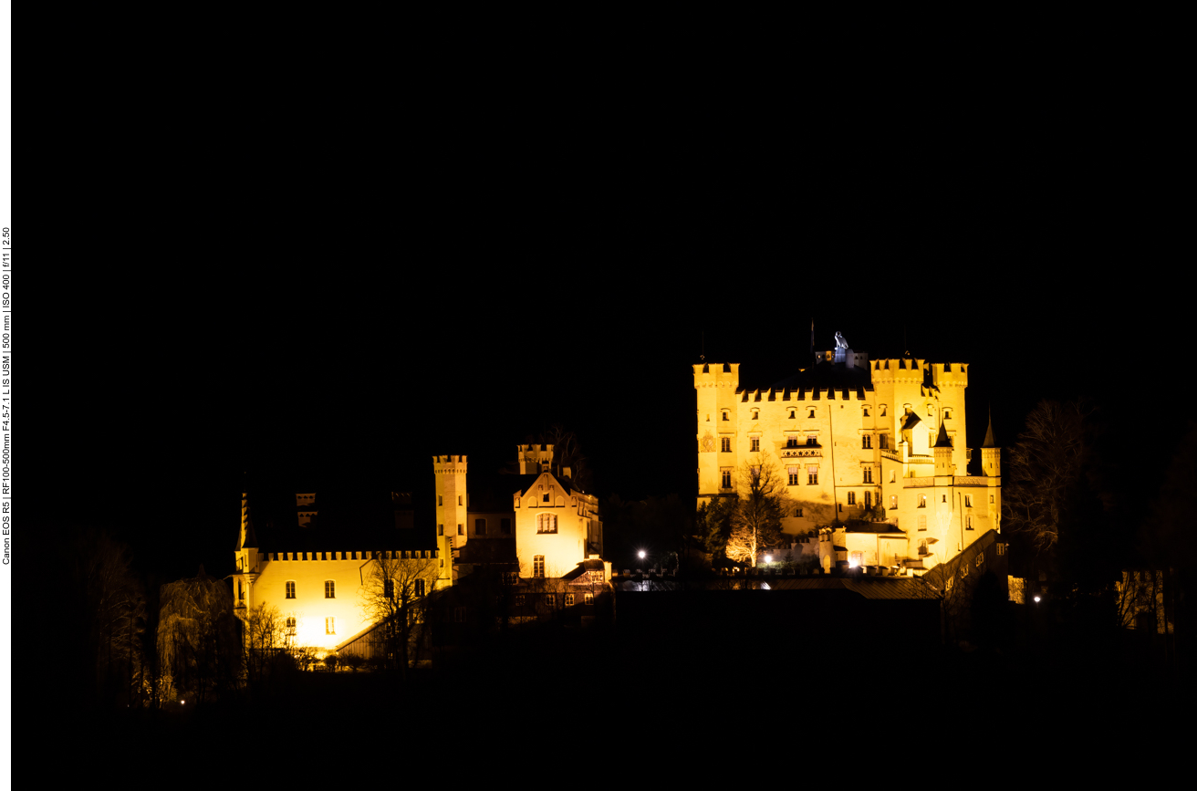Vom Festspielhaus aus kann man die Königsschlösser gut erkennen, hier Hohenschwangau