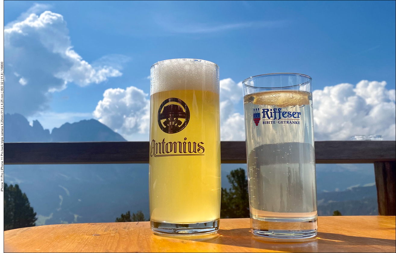 An der Baita S&euml;urasas k&ouml;nnen wir unseren Durst stillen ;-)