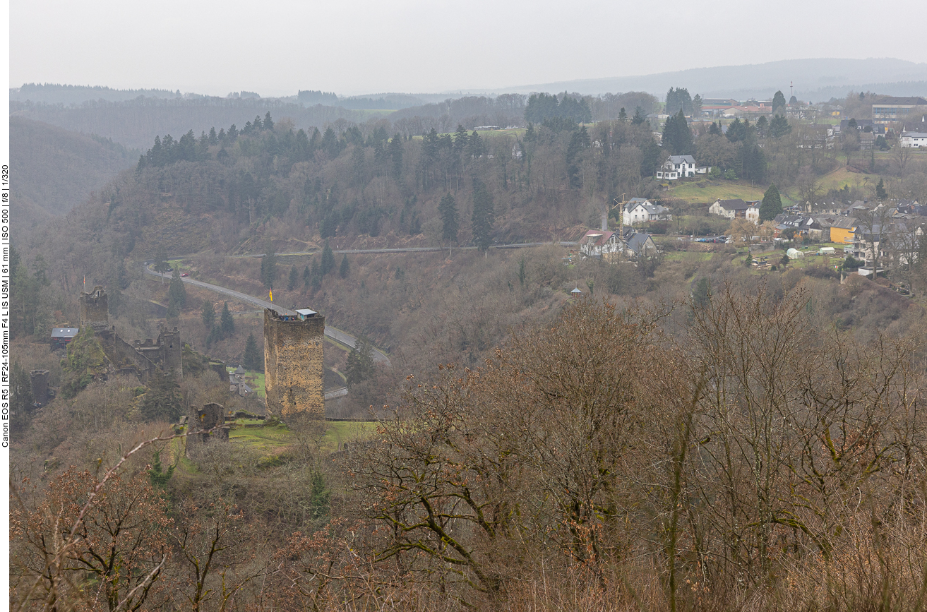 Die Oberburg von oben und dahinter die Unterburg