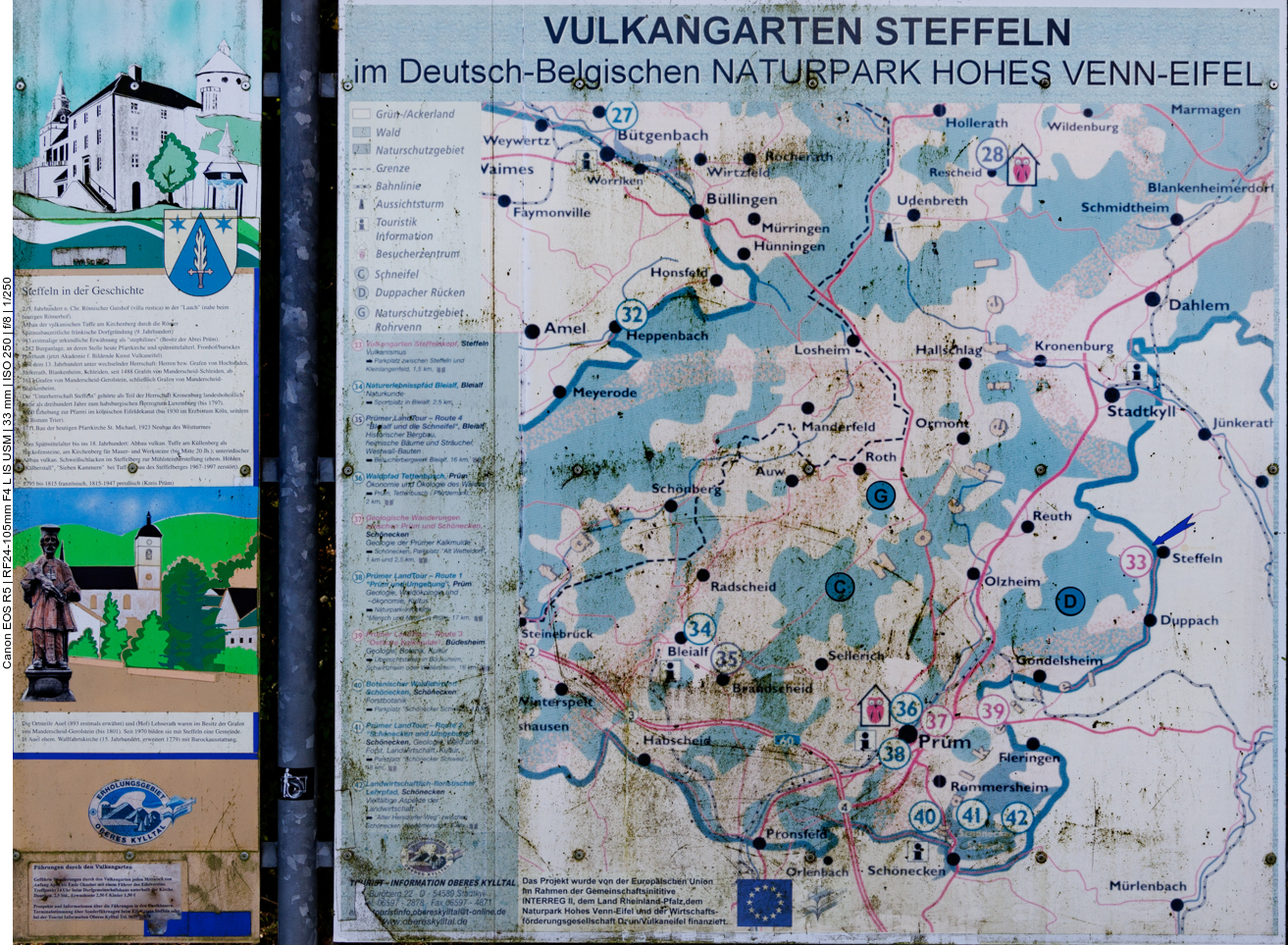 Die Infotafel könnte auch mal wieder gereinigt werden