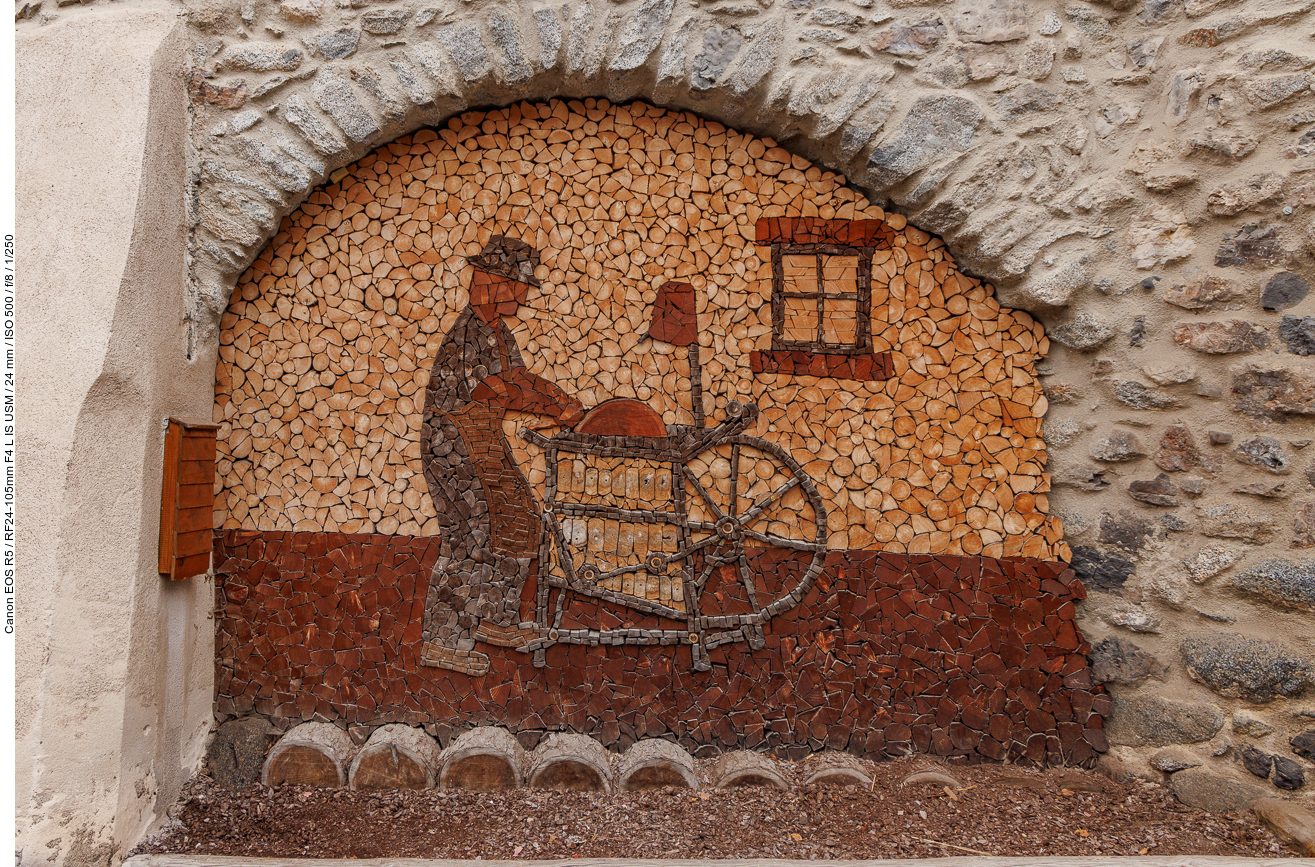 Hölzernes Mosaik