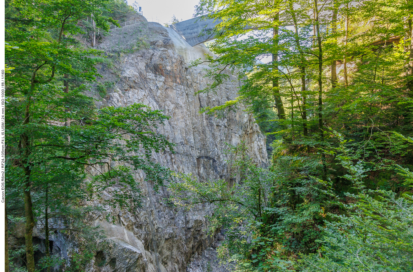 Rappenlochbrücke über der Schlucht