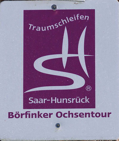 Kennzeichnung der Börfinker Ochsentour. Der Track zeigt einige Abweichungen, aber meist waren wir auf dem ausgeschilderten Wanderweg unterwegs
