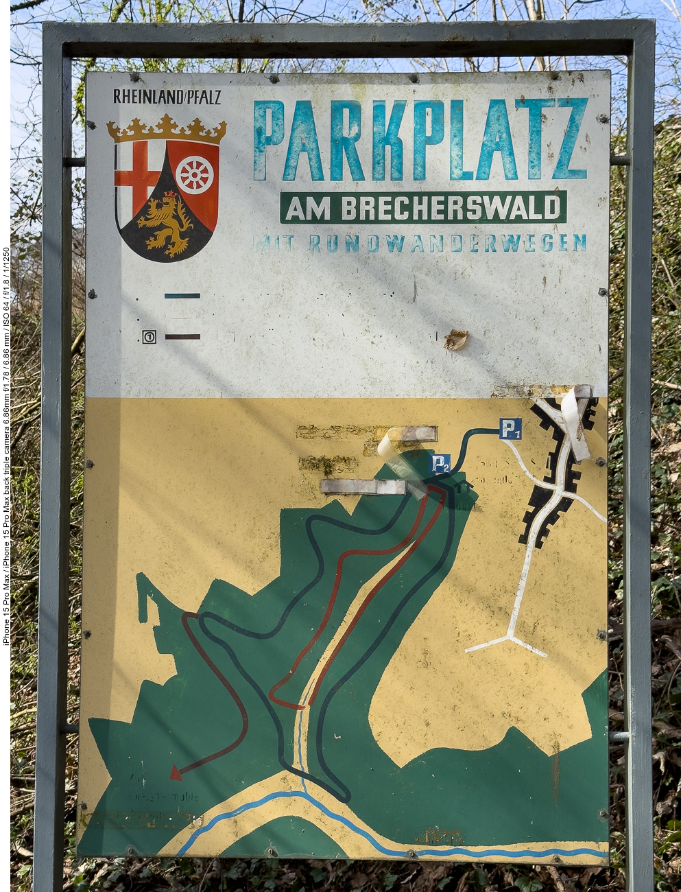 Wir starten am Parkplatz "Am Brecherswald" bei Schmitshausen