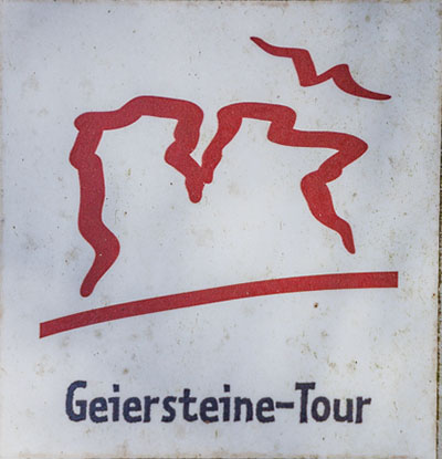 Kennzeichnung der Wanderung "Runder Hut mit Trifelsblick - Geiersteine Runde von Völkersweiler – Geiersteine Runde von Völkersweiler"