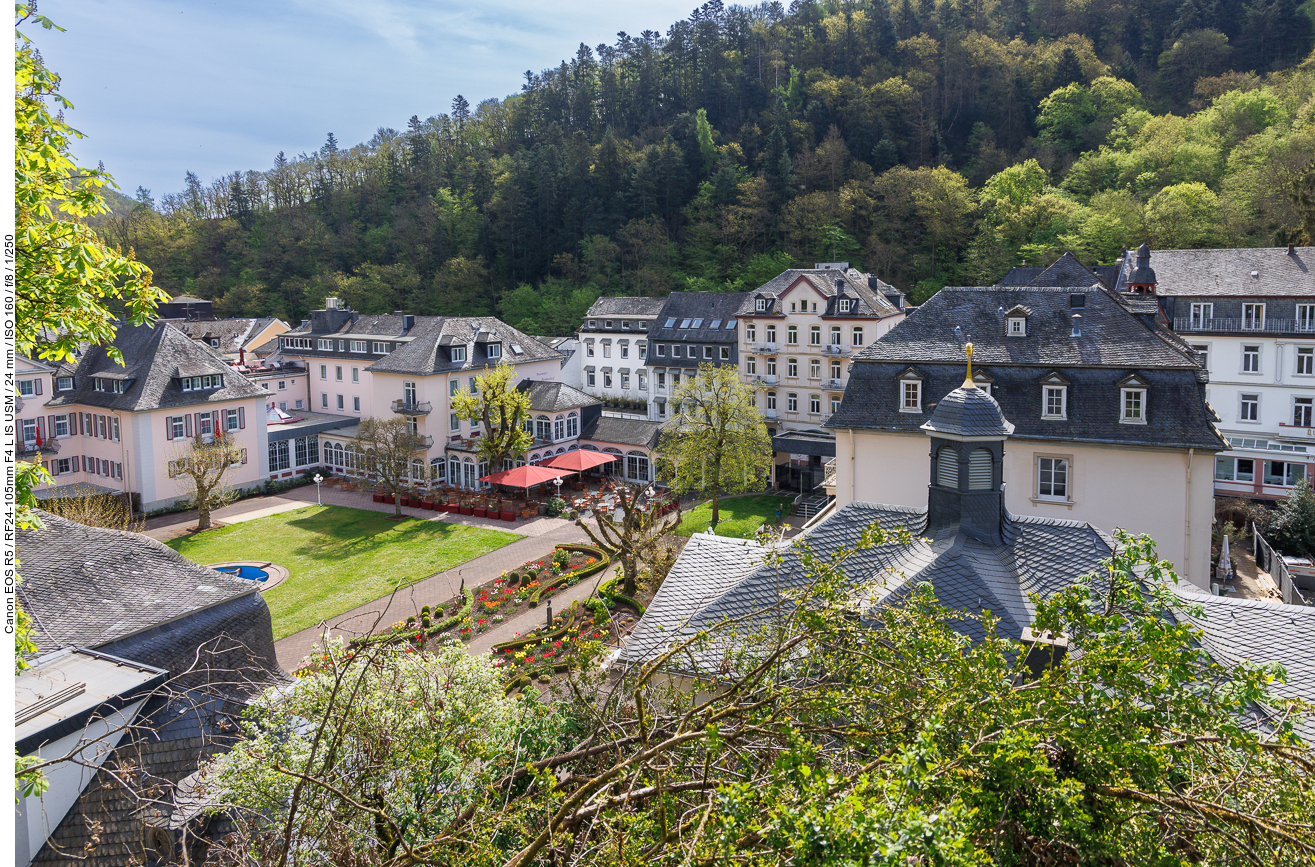 Blick auf den Kurpark von Bad Bertrich