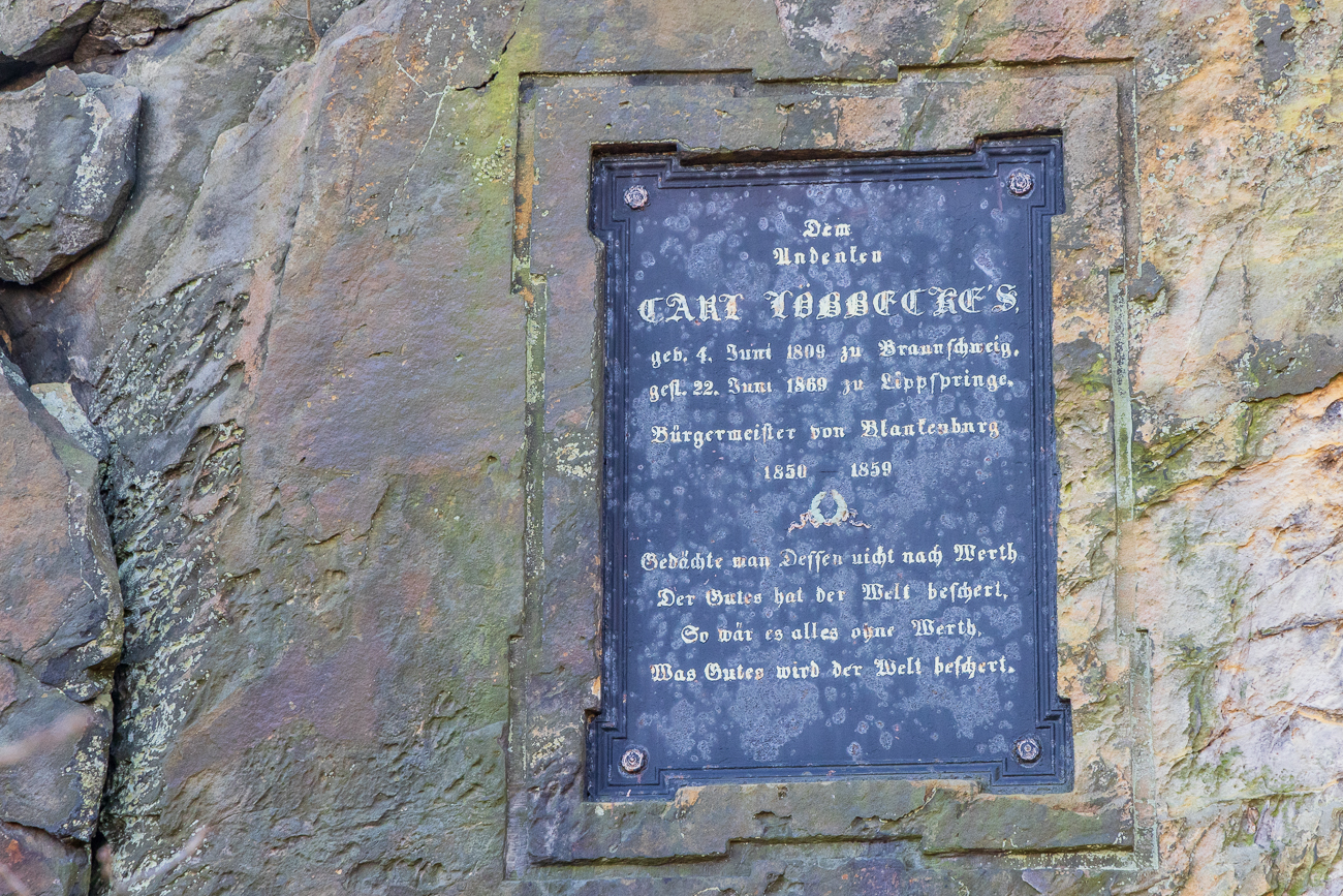 ... gewidmet dem früheren Bürgermeister von Blankenburg