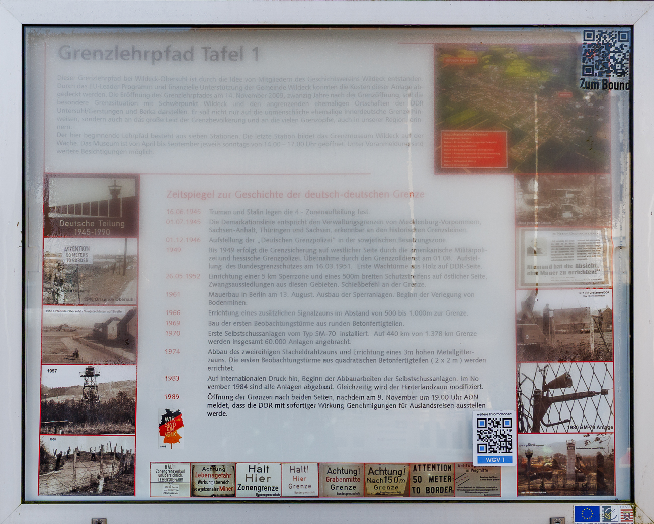 Der Grenzlehrpfad bei Obersuhl ist mit mehreren Infotafeln ausgestattet, momentan leider etwas beschlagen