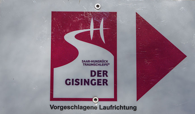 Kennzeichnung des Wanderwegs "Traumschleife "Der Gisinger""