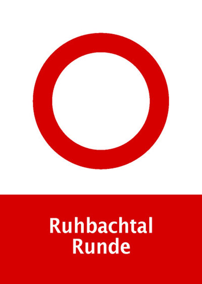 Kennzeichnung des Wanderwegs "Ruhbachtal Runde"