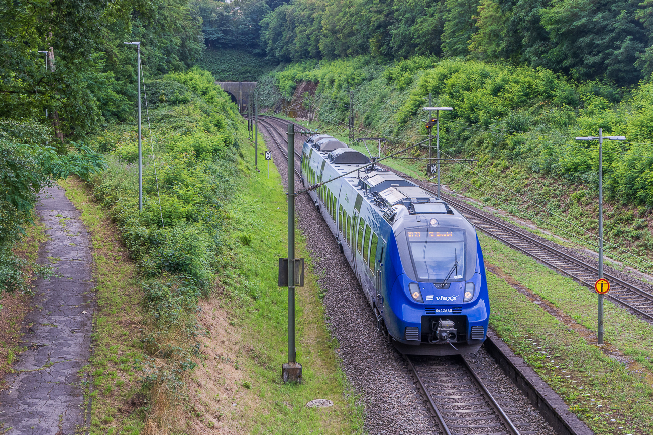 Zug am Haltepunkt Bildstock