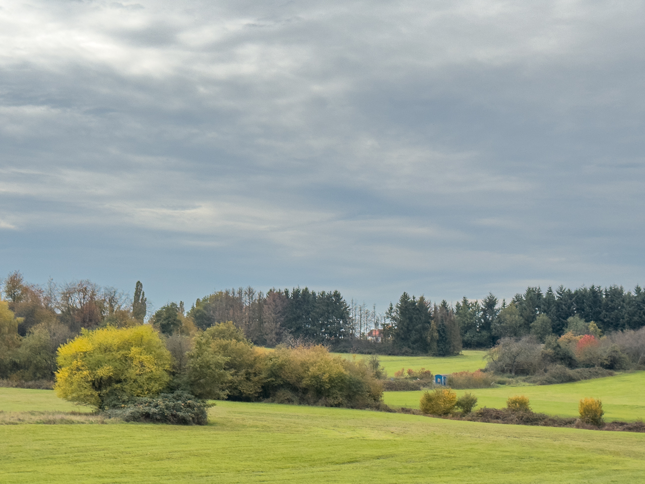 Hinter den Bäumen am Horizont erkennt man die Marien-Kapelle