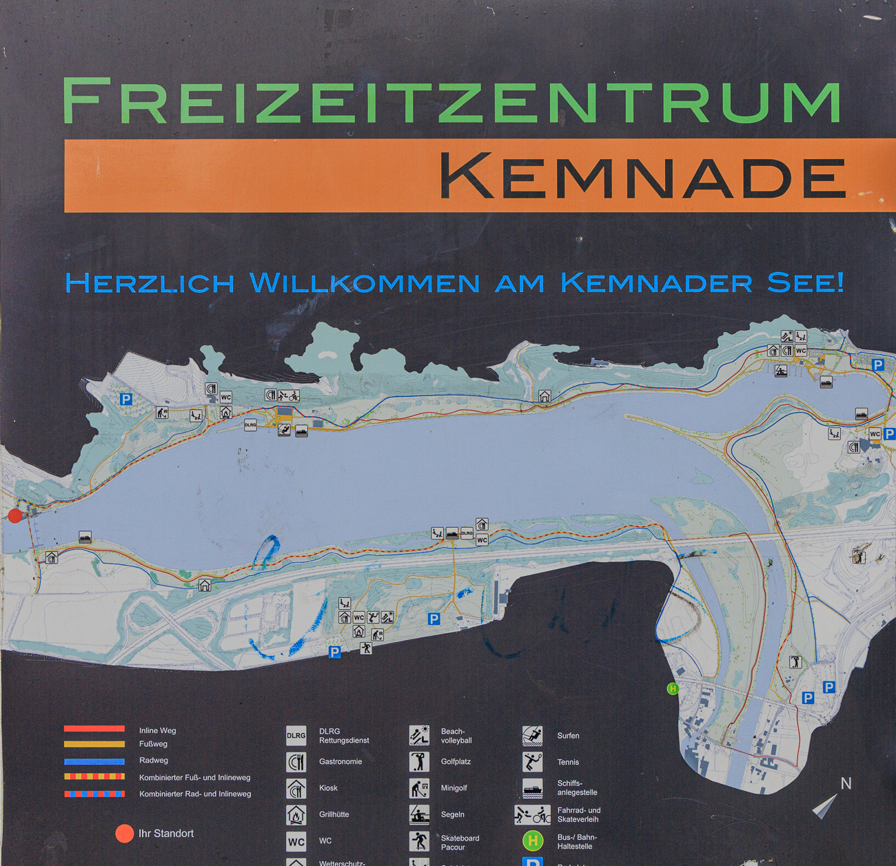Die Strecke um den Kemnader See, die Schleife unterhalb der Autobahn haben wir ausgelassen