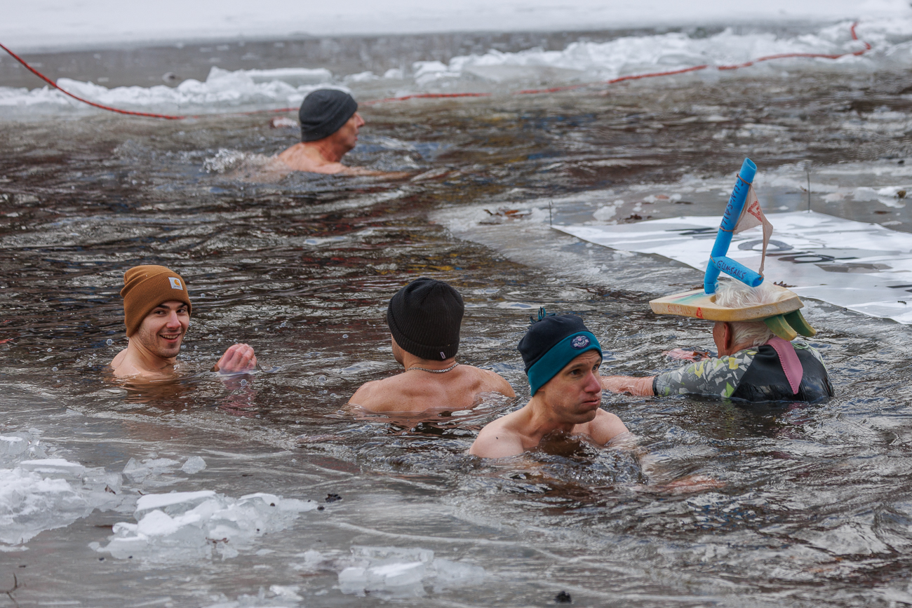 Die Wassertemperatur war am Morgen unter 0&deg;C!