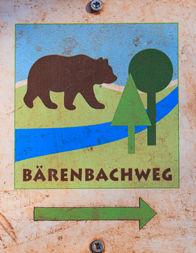 Kennzeichnung des Wanderwegs "B&auml;renbachweg"