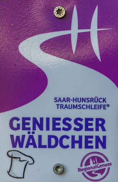 Kennzeichnung des Wanderwegs Geniesser Wäldchen